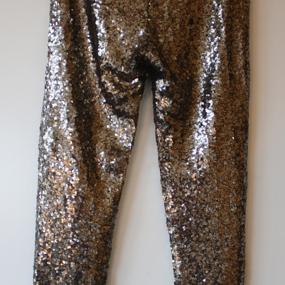 Lucy Paris Gold Sequin Leggings - Picture 2 of 5